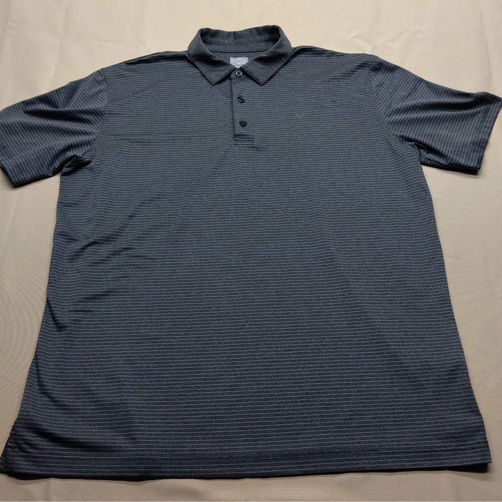 Callaway Men's Opti-Dri Heather Stripe Polo Shirt Gray Size L